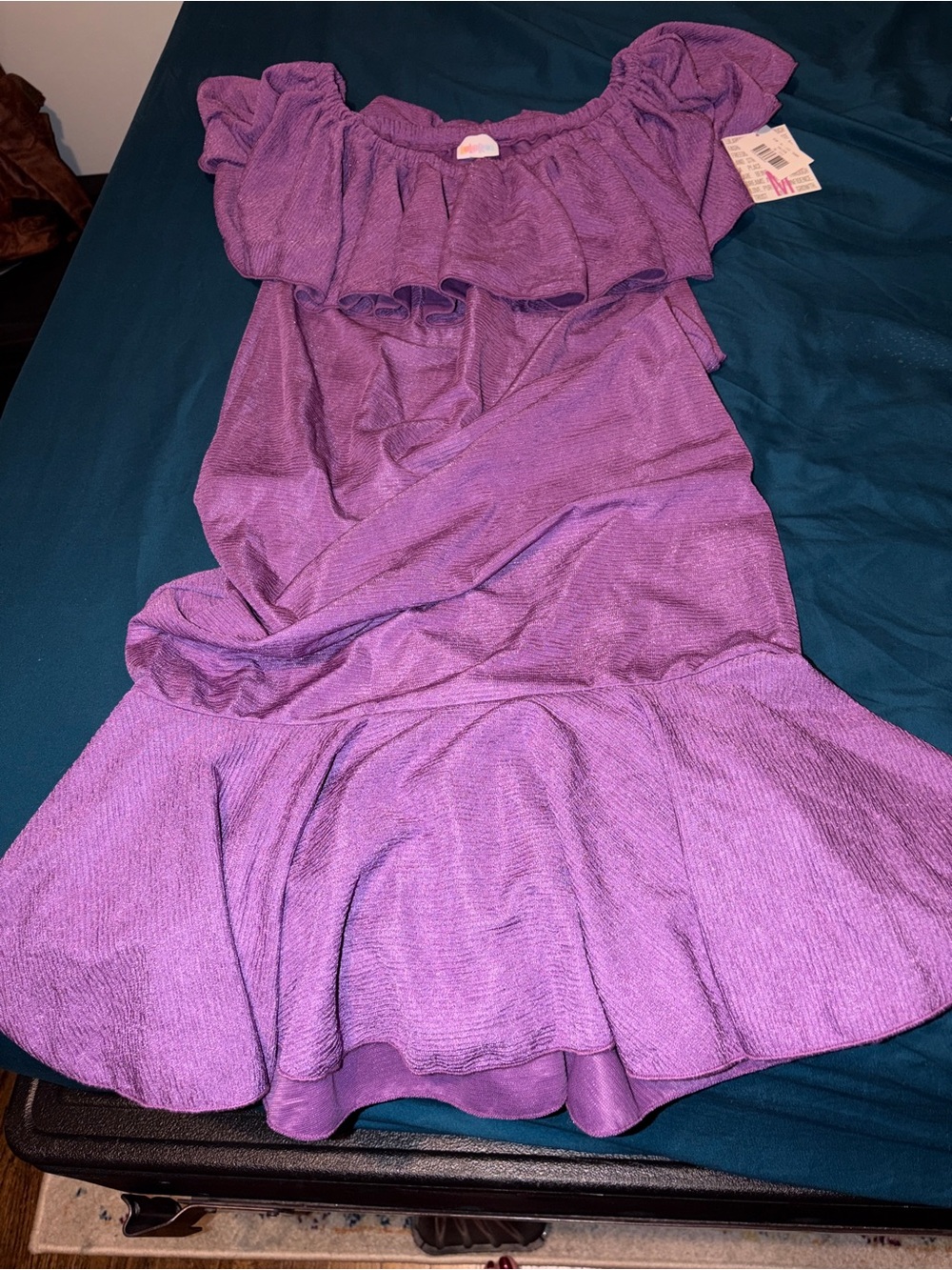 Lula Roe Purple Ruffle Dress